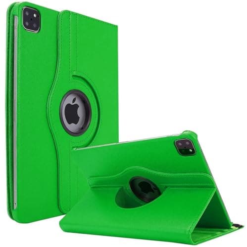 Image of World biz Rotating Case for iPad Pro 12.9-Inch (2022/2021/2020) 360 Degree Swiveling Stand Protective Folio Leather Smart Cover, Auto Sleep/Wake (Green)