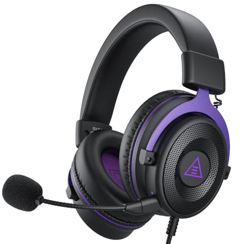 Image of EKSA E900 Wired Gaming Headset for Xbox One - PC Headset with Detachable Noise Cancelling Microphone, 3D Stereo Sound 50mm Driver- Gaming Headphones for Xbox S/X, PS4 PS5, Switch, Laptop (Purple)