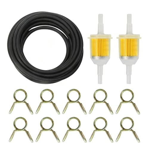 Image of 13 Motorcycle Inline Fuel Filter Kit, 2 x 6mm/8mm Diesel Petrol Filter, 2m Fuel Line & 10 Hose Clamps for Motorcycles & Lawn Mowers