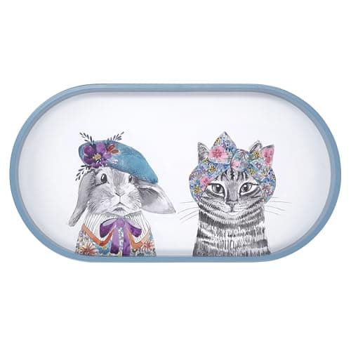 Image of Mikasa x Tipperleyhill Oval Serving Tray, Presentation Tray for Food and Drinks, Stylish Serveware with Animal Print, 38cm Unique Gifting