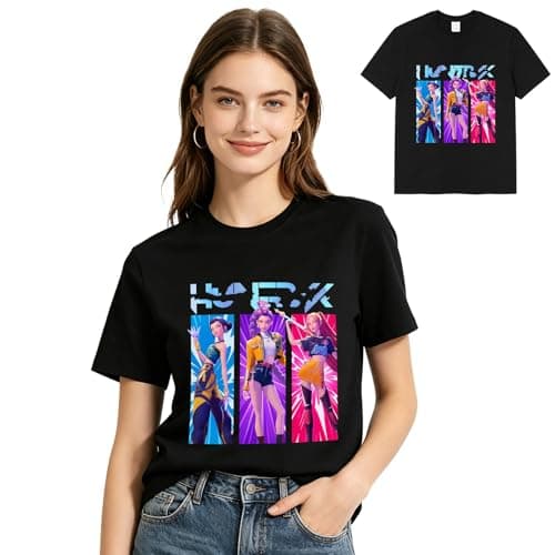 Image of Kitimi Costume Women 3D T-Shirt Crewneck Short Sleeve Graphic T Shirt Anime Huntr Adult Cotton Summer Tops, Birthday Gifts Fit for Friends Family Wife