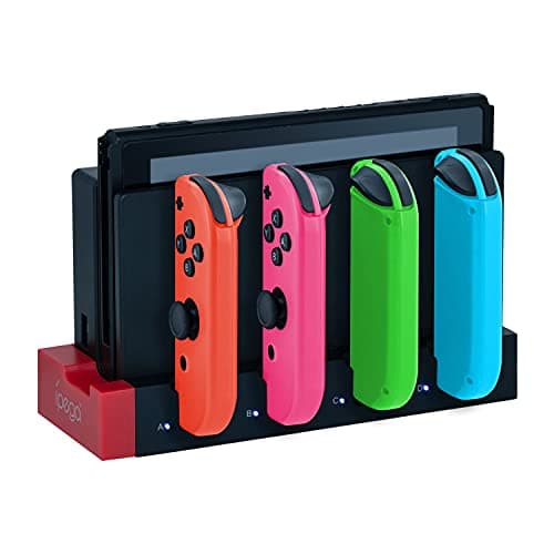 Image of Mcbazel 4 in 1 Joy-Con Charging Dock for Switch OLED Models, Controller Charging Station with LED Indicator, USB Powered, USB 2.0, Switch Joy Con Charging Dock (Not for Switch 2)