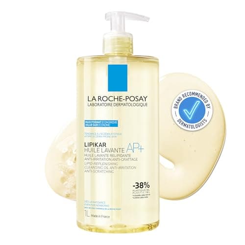 Image of La Roche Posay Lipikar Cleansing Oil AP+ With Shea Butter and Niacinamide, Anti-Irritation Body Wash for Dry to Eczema-Prone Sensitive Skin, Suitable for Babies and Whole Family, 1L