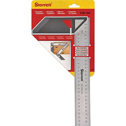 Image of Starrett K53M-200-S Carpenters Try Square for Woodworking – 200mm Metric Set Square