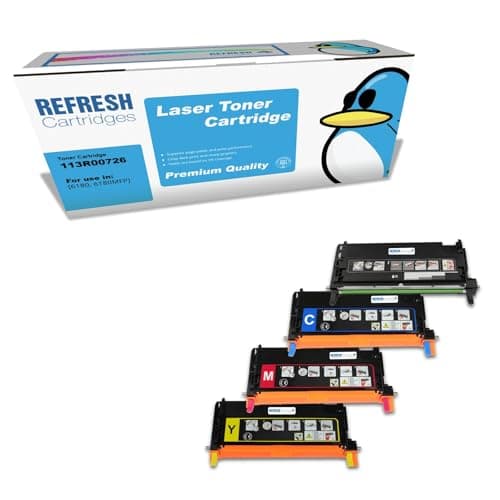 Image of Refresh Cartridges Remanufactured High Capacity Toner Cartridge Replacement for Xerox 113R00726 / Xerox 113R00723 / Xerox 113R00724 / Xerox 113R00725 (4-Pack, Black, Cyan, Magneta, Yellow)