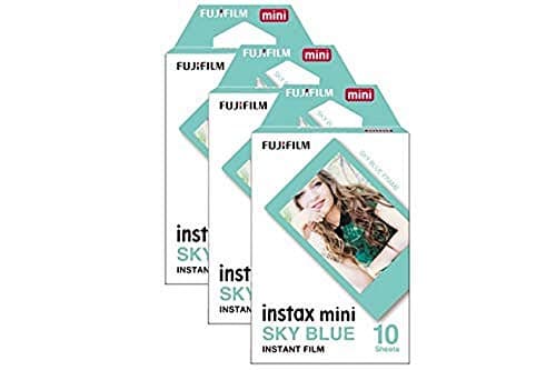 Image of Fujifilm Instax Mini Sky Blue Border Photo Film 30 Pack
