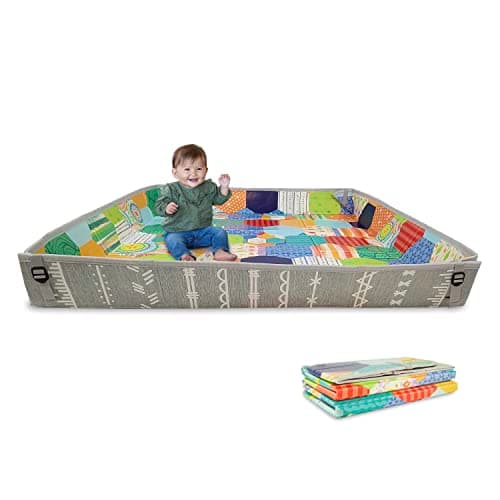 Image of Infantino Foldable Soft Foam Play Mat, Baby Play Mat for Tummy Time & Floor Play, Lightweight, Easy to Store, Wipeable, Multi-coloured