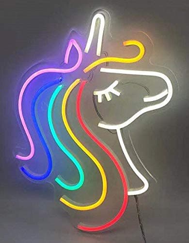 Image of Neon Light Sign LED Night Lights USB Operated Decorative Marquee Sign Bar Pub Store Club Garage Home Party Decor (Rainbow unicorn)