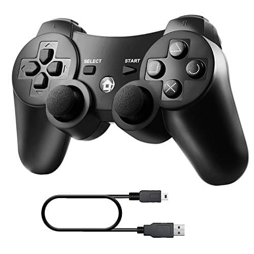 Image of Diswoe Wireless Game Controller, Wireless Controller for P3 Double Shock Gaming Joystick 6-Achsen Bluetooth Gamepad Joystick with Charging Cable for P-3 gamepad for P3