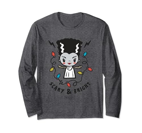 Image of Universal Monsters Bride of Frankenstein Holiday Lights Long Sleeve T-Shirt