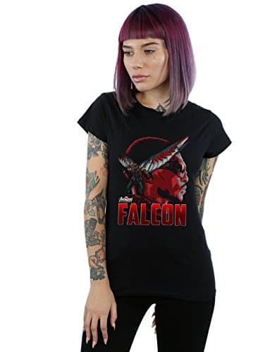 Image of Marvel Women's Avengers Infinity War Falcon Character T-Shirt Black Small