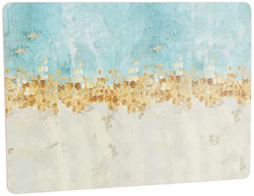 Image of Creative Tops Golden Reflections Printed Large Cork-Backed Placemats, 40 cm x 29 cm - Gold (Set of 4)