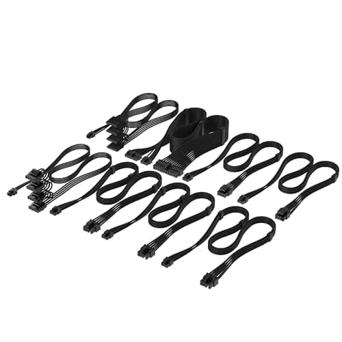 Image of Corsair Elite Premium Type 4 Individual Sleeved PSU Cable Pro Kit – Low-Profile Cable Combs, Triple-Mesh Paracord Sleeve, Compatible Type 4 PSUs – Black