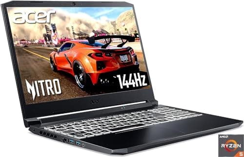 Image of Acer Nitro 5 AN515-45 15.6 inch Gaming Laptop - (AMD Ryzen 5 5600H, 16GB, 512GB SSD, NVIDIA GeForce RTX 3060, Full HD 144Hz, Windows 11, Black - 3 Year Warranty)