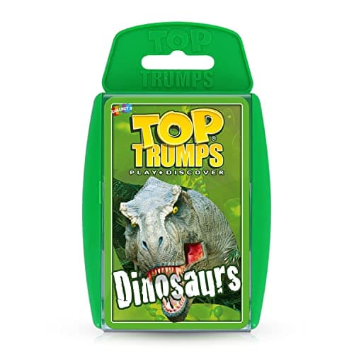 Image of Top Trumps Dinosaurs Classics Card Game, Discover facts in this educational packed game including the killer rating for a Tyrannosaurus Rex, gift for ages 6 plus