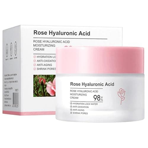Image of Rose Day Face Cream,Hyaluronic Acid Moisturizing Cream with Natural Rose Oil,Deep Hydration Moisturizing and Firming Face,Rose Water Revitalizing Day Cream For All Skin