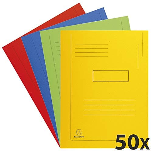 Image of Exacompta - Ref 445000E - Forever Collection - 2-Flap Folder - 24 x 32cm in Size, Suitable for A4 Documents, Made from 290gsm Recycled Board, 2 Flaps to Secure Documents - Assorted Colours (Pack of 50)