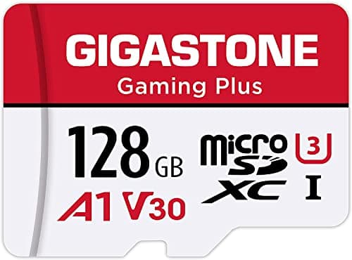 Image of GIGASTONE 128GB Micro SD Card, Gaming Plus, MicroSDXC Memory Card for Nintendo-Switch 1, Wyze, GoPro, Dash Cam, Security Camera, 4K Video Recording, UHS-I A1 U3 V30 C10, up to 100MB/s, with Adapter