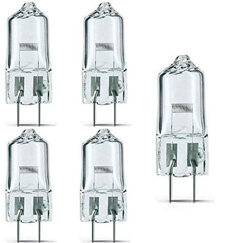 Image of （Pack of 5）- FCS 150W/T4/24V/CL/G6.35 150-watt 24-Volt Bi-Pin Based Stage and Studio T4 Bulb Light Lamp Halogen, Clear/for Projector Stage Slide & Movie Projection