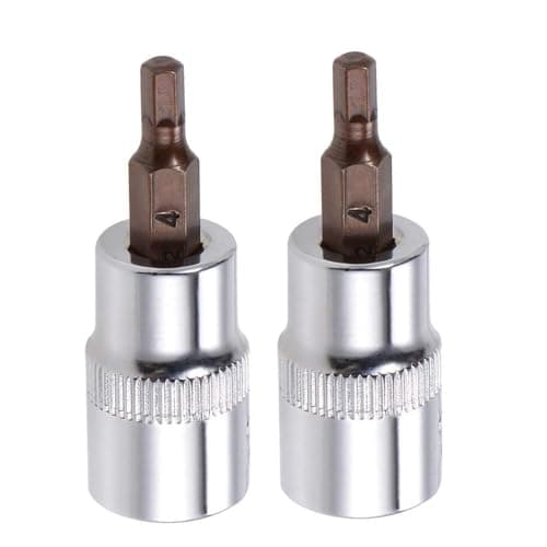 Image of 2PCS Juttzzei Hex Bit Socket, 3/8" Drive x H4 (4mm) Allen Key Socket, Premium S2 Alloy Steel 4mm Hex Bit with 1.89" Length for Torque Wrench, Ratchet Wrench, Impact Power Drills