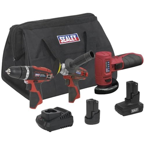 Image of Sealey CP1200COMBO7 3 x 12V Cordless Power Tool Combo Kit