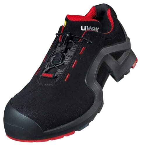 Image of Uvex 1 X-Tended Support Safety Trainer - S3 SRC ESD - Work Shoes with Metalfree Toe Cap Black Red - Size 5 UK