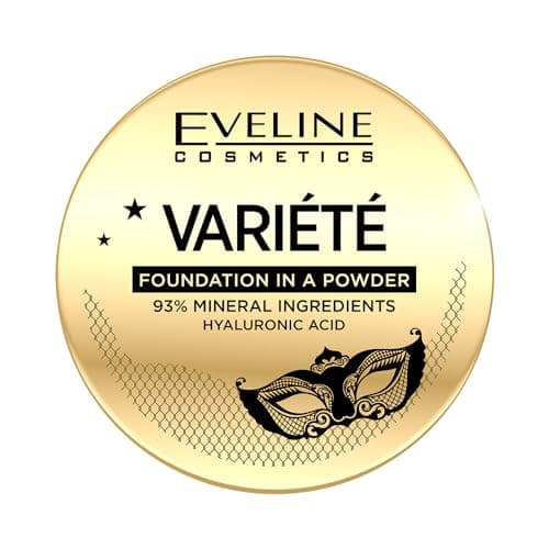 Image of Eveline Cosmetics Variété Mineral Powder Foundation No. 01 with Hyaluronic Acid - Medium to Full Coverage, Lightweight Formula for Dry Skin