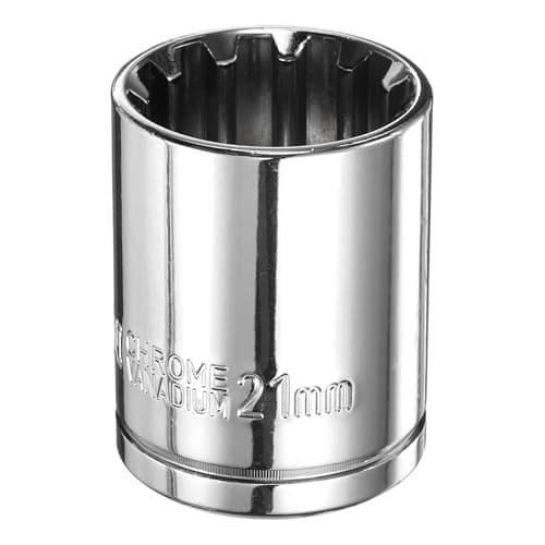 Image of sourcing map 12 Point Socket 1/2" Drive by 21mm Metric Shallow Socket Chrome Vanadium Steel 12-Point Standard Sockets Mechanic Hand Tool for Car Repair Mechanical Maintenance Home Use