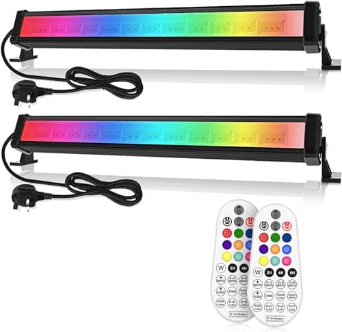 Image of Linke RGB Light Bar 42W Disco Lights Led Floodlight 3350LM with Remote Control RGB Lights for Bar Party Stage Garden BBQ Halloween Christmas Festival Decorative Lighting, 2 Pieces