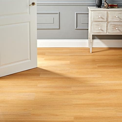 Image of AMBULABO Wood Effect Vinyl Self Adhesive Floor Planks – 18pcs (2.5m²) for Peel and Stick Flooring (Classic Oak)