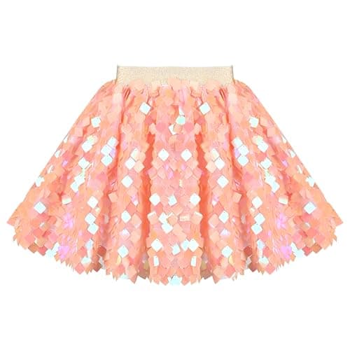 Image of Girls Skirt Pink Radiant Shimmering Shiny Sequin Tutu Party Ballet Dance Age 9-10 Years