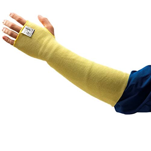 Image of Ansell HyFlex 70-110 Cut Protection Sleeve, Mechanical Protection, High Resistance and Comfort, Industrial PPE Workwear, Men Women, Yellow (12 Pieces)