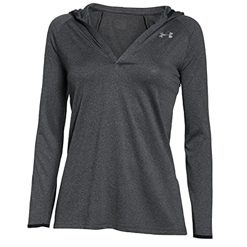 Image of Under Armour Women Tech LS Hoody - Solid Long-sleeve Shirt - Carbon Heather, XL
