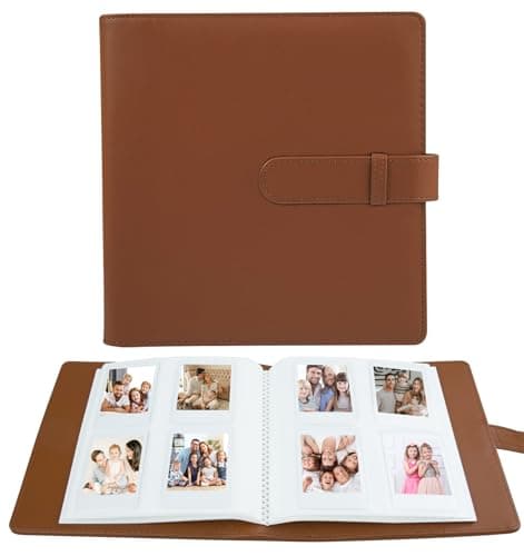 Image of 256 Pockets Photo Album for Fujifilm Instax Mini LiPlay 12 11 90 70 9 8+ 8 7S Instant Camera/Mini Link SP-1 Printer, Polaroid Snap Touch PIC-300 Z2300 Mint Camera Printer (Brown)
