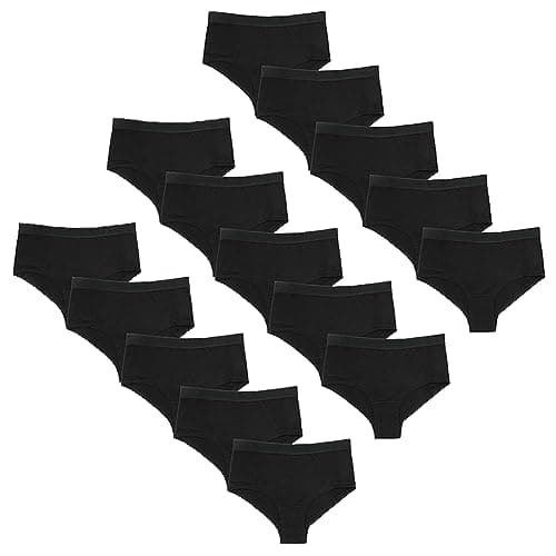 Image of Undercover 15 Pairs (3 Packs) Girls Plain Shorts BR272 Black 13-14 Years