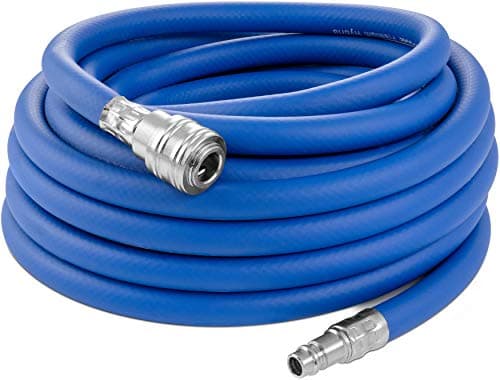 Image of Poppstar Compressed air line Hose 10 m (Hybrid PVC Polymer, Euro Standard Quick couplings, up to 300 PSI), Compressor 3/8" air Hose, Blue