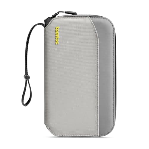 Image of tomtoc Family Passport Holder for 4 Passports with a Sim Card Holder and Eject Pin, RFID Blocking Travel Wallet for Flight Tickets, ID/Credit Card, Recycled Polyester Material Passport Cover