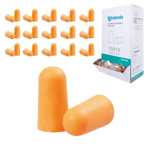 Image of 200 Pairs Soft PU Foam Bullet Earplugs, Noise Cancelling 37dB SNR, Slow Rebound, Noise Reduction, Earplugs for Sleep, Automotive, Construction, Mining