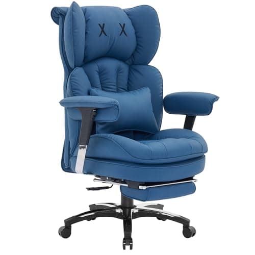 Image of Efomao Desk Office Chair, Big and Tall Racing Gaming Chair with Footrest, High Back Ergonomic Executive Computer Chair with Adjustable Armrests, 200KG Heavy Duty Embroidery Recliner