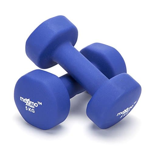 Image of Neoprene Dumbbell Weights (Sold as One Pair) - 0.5kg, 1kg, 2kg, 3kg, 4kg, 5kg - Perfect Hand Weights for Strength Building, Muscle Toning, Home Gym and Rehabilitation. (Blue - 5kg x 2)
