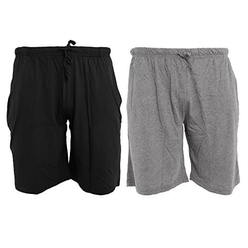 Image of Tom Franks Jersey Lounge Shorts (2 Pack) (Medium) (Black/Grey)