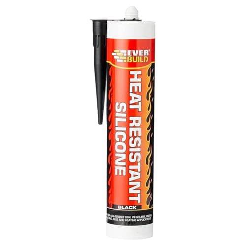 Image of Everbuild EVBPCHEATSIL Heat Resistant Silicone Sealant, Black, 310 ml