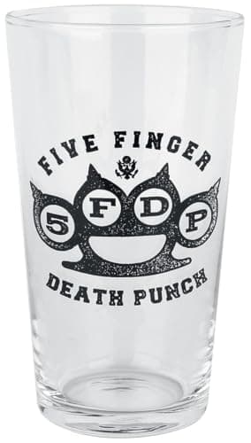 Image of Five Finger Death Punch Knuckle Logo Unisex Pint Glass Transparent, Glass,