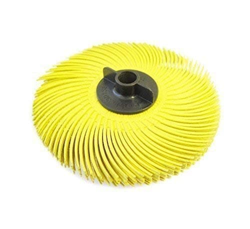 Image of Scotch-Brite 3M Radial Bristle Brush 75MM (3 Inch) 80g Yellow, Reusable Screw Centre