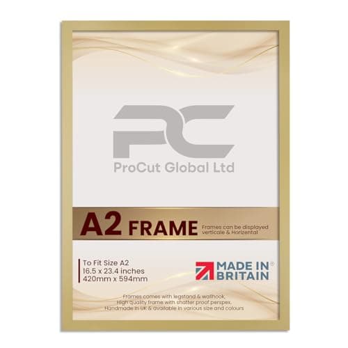 Image of Picture Frames A2 Mustard Yellow - Modern Photo Frame with Shatterproof Perspex for Wall or Tabletop - Ideal for Posters, Certificates & Print - Sizes, Colors & Packs Available
