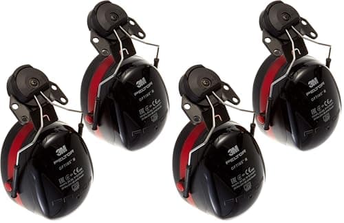 Image of 3M PELTOR Optime III Earmuffs, 34 dB, Black/Red, Helmet Mounted, H540P3E-413-SV (Pack of 2)