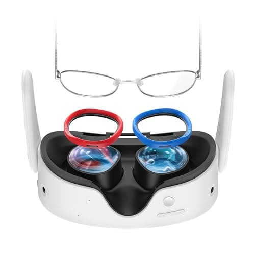 Image of AMVR Glasses Spacer Compatible with Quest 3s/Quest 2/Quest 1/Rift S/Go, Lens Protector Accessories Myopia Glasses from Scratching VR Headset Lens (Black + Red&Blue)(NOT FOR Q3)