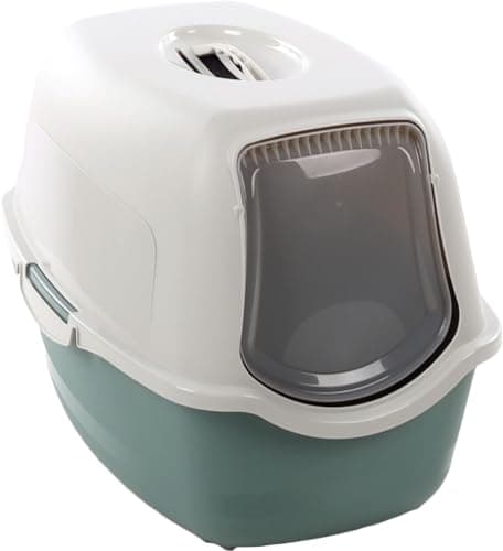 Image of Flamingo Cat Bath – Closed Litter Tray – 39 x 56 x 39.5 cm – Easy Cleaning – Filter to Reduce Bad Odors – Removable Lid