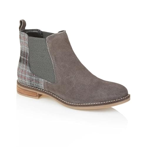 Image of Silver Street London Jenny Premium Suede Leather Womens Boots Comfortable Lightweight Chelsea Boots, Grey, UK 7