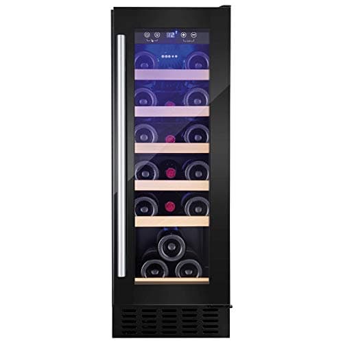 Image of Amica 19 Bottle Capacity Single Zone Freestanding Under Counter Wine Cooler - Black